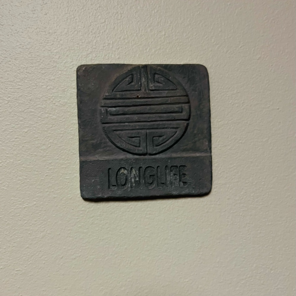 Stone-like Plaque "Long Life" Chinese Character Hanging